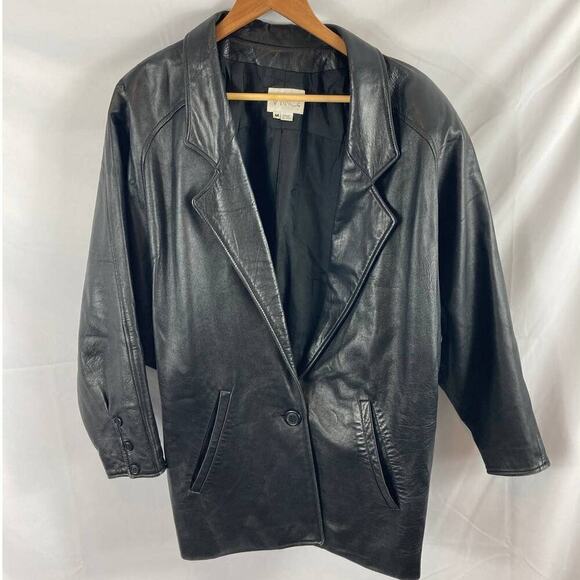 Vakko Vintage Dolman Sleeve Slouchy Leather Jacket Medium - Picture 1 of 4